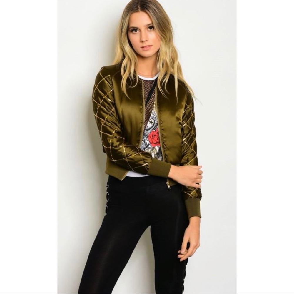 Bomber Jacket - Sequin Sleeves